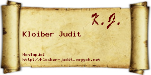 Kloiber Judit névjegykártya